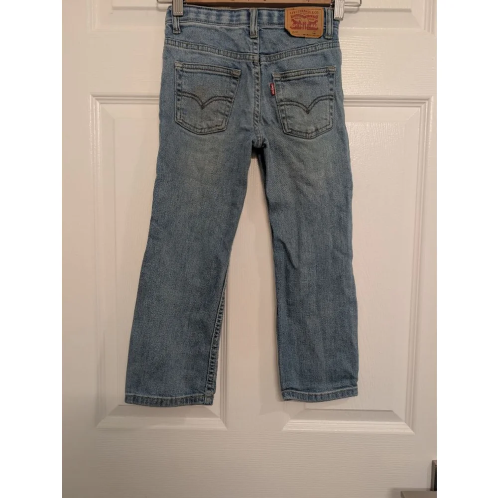 Kids Levi's Blue 514 Straight Jeans Size 6 with Red Waistband